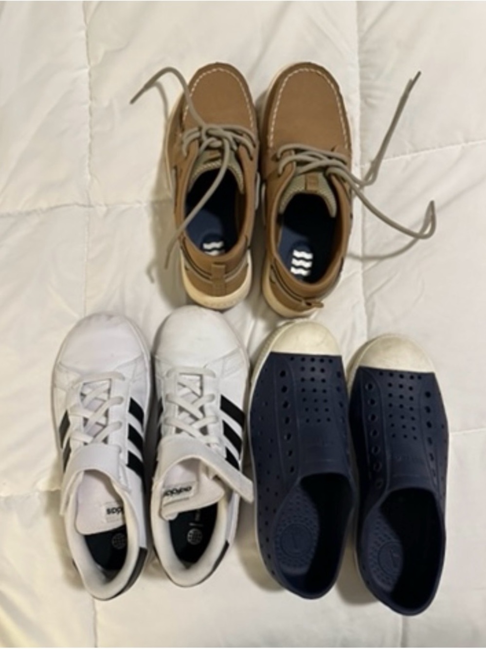 Boys Shoe Bundle Size 1 - sperry, adidas, and natives